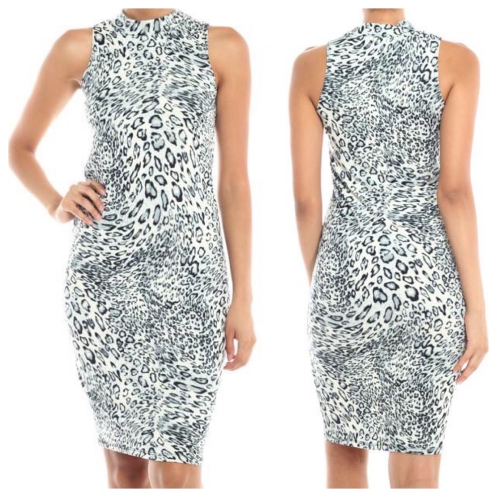 Mock Neck Midi Dress